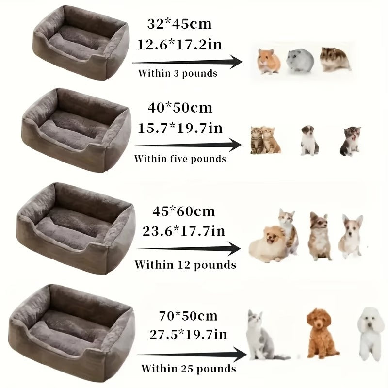 Comfortable Plush Square Pet Bed