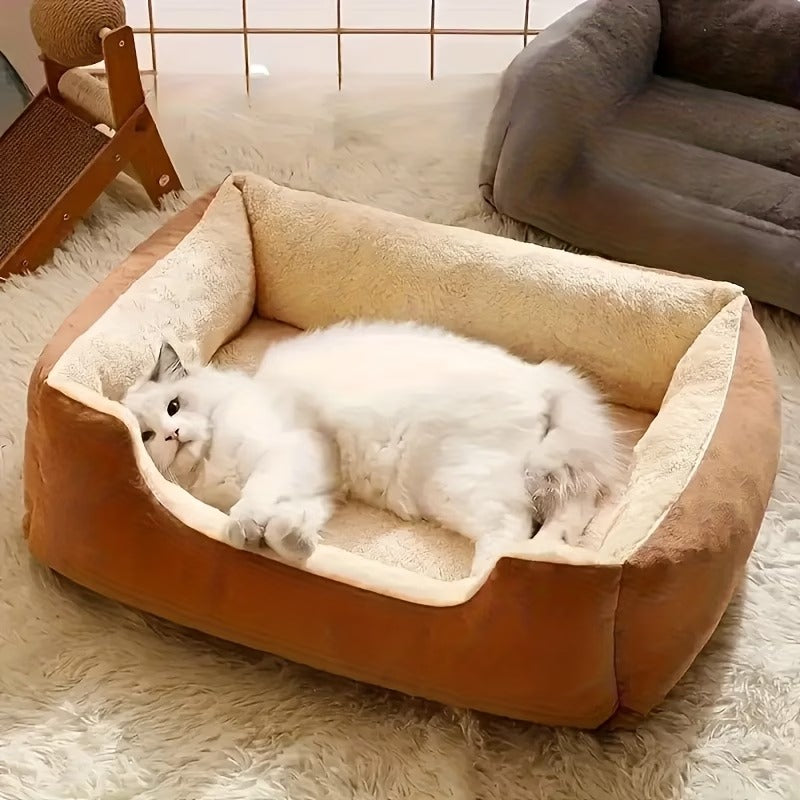 Comfortable Plush Square Pet Bed