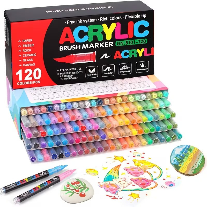 SONAMY 120 Colors Acrylic Paint Markers