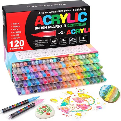 SONAMY 120 Colors Acrylic Paint Markers