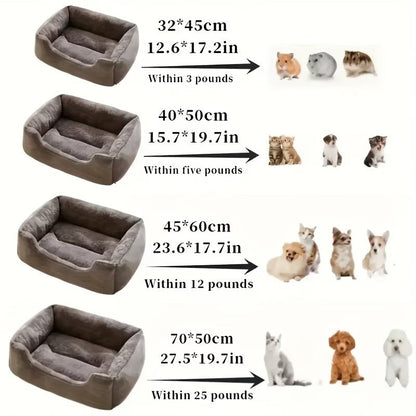 Comfortable Plush Square Pet Bed