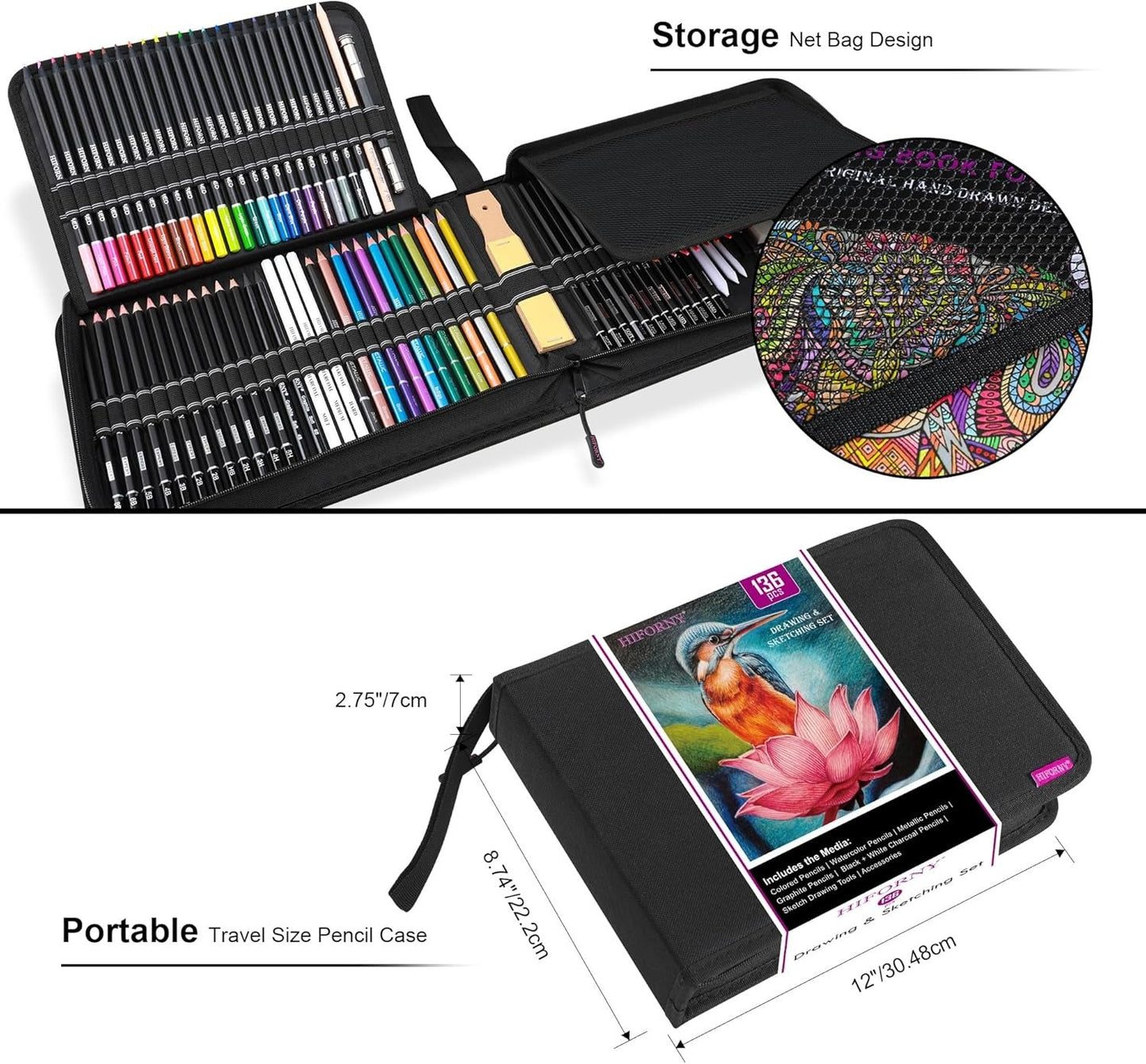SONAMY 136 PCS Drawing & Sketching Set