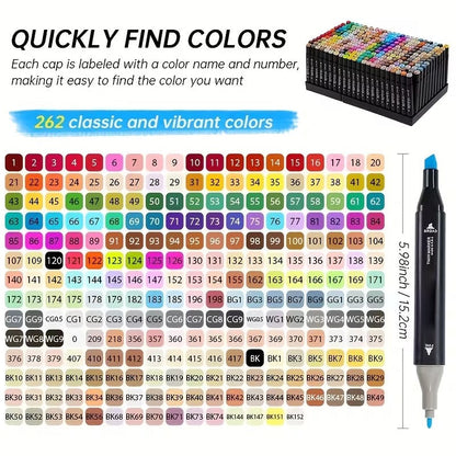 SONAMY 262 Colors Alcohol Markers for Artist Drawing