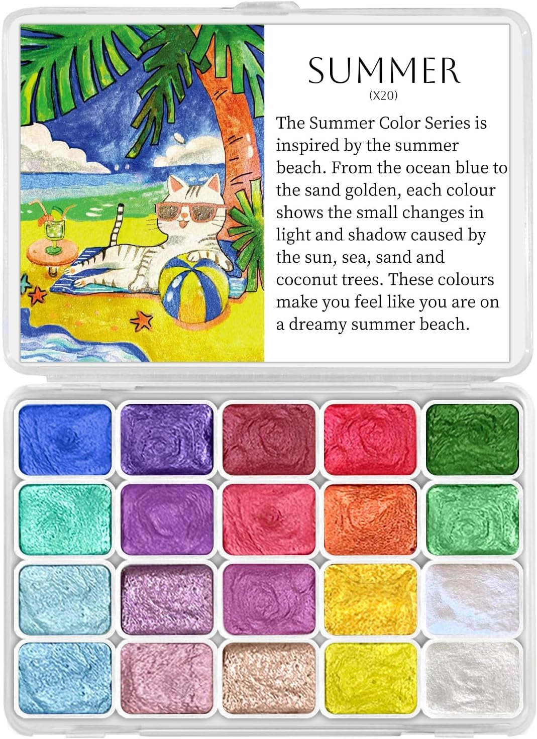 SONAMY Mini Glitter Watercolor Paint Set
