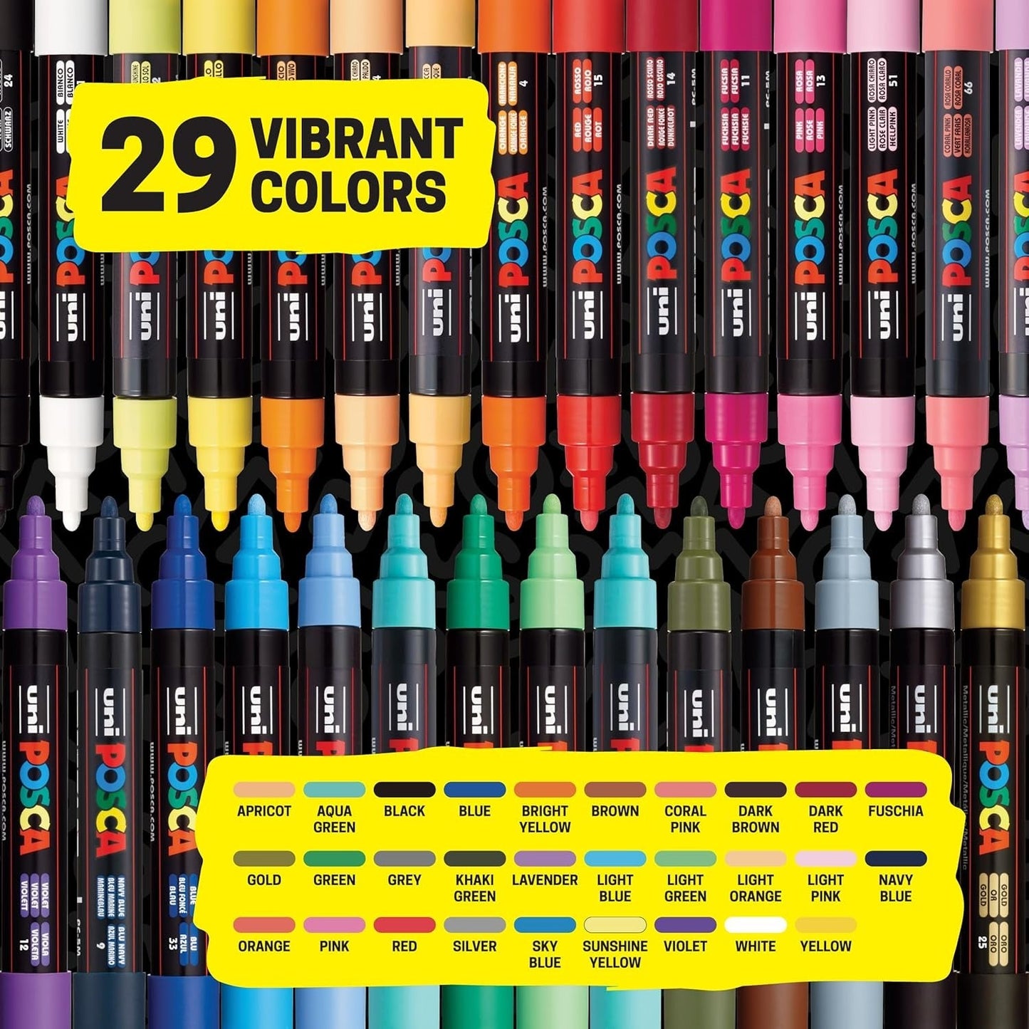 29 Colors-Uni Posca Paint Markers